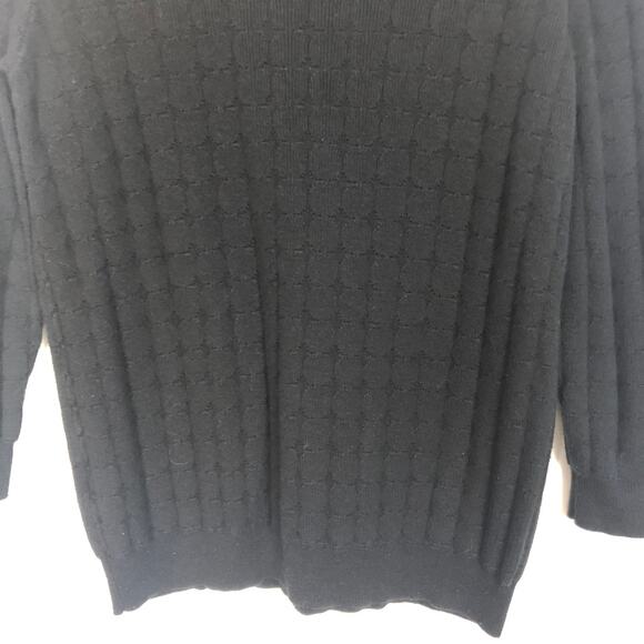 Vince Camuto 3/4 Sleeve Ribbed Black Sweater M - Picture 8 of 10